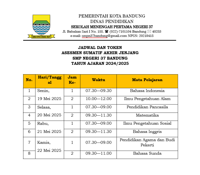 Jadwal ASAJ 2025